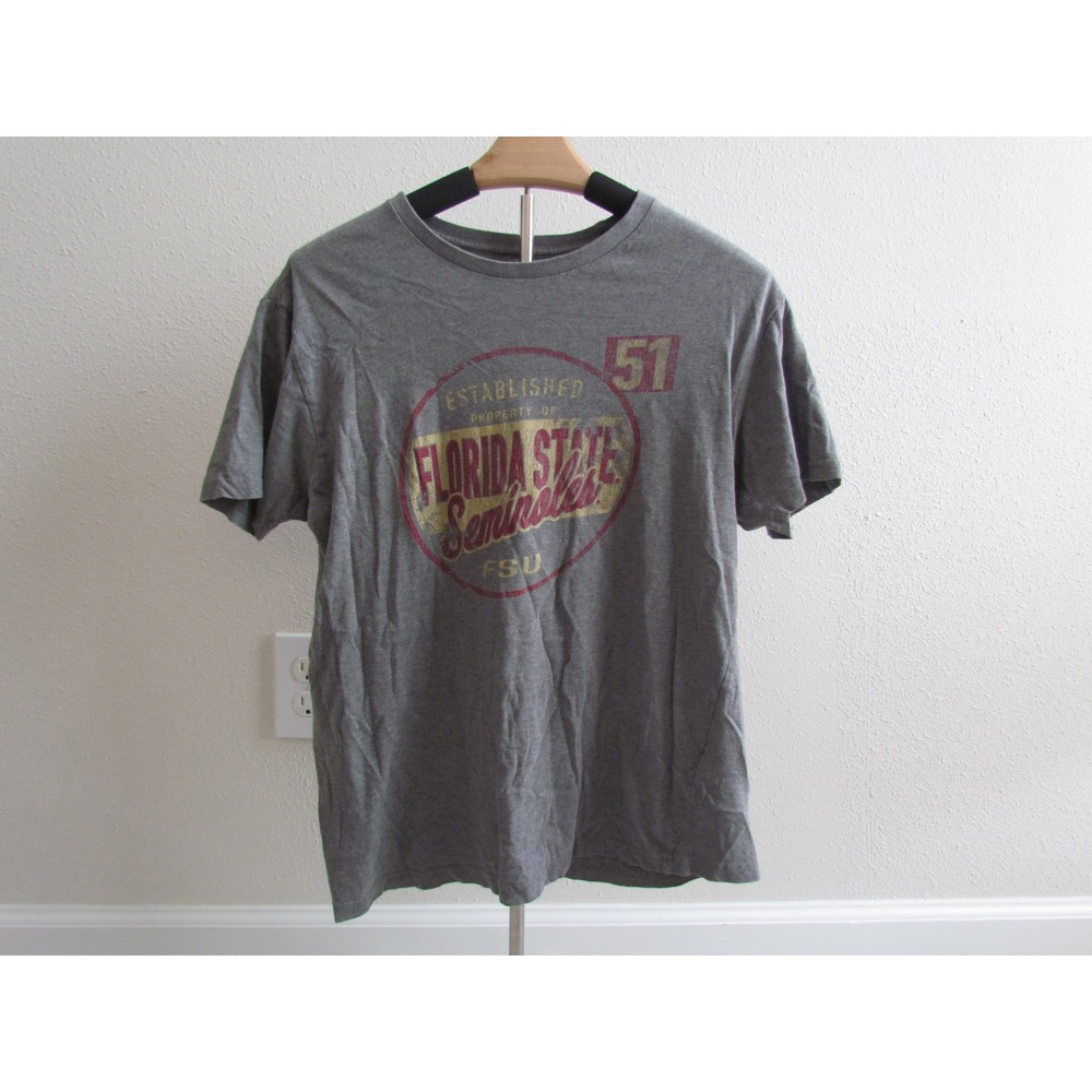 Knights Apparel FSU Florida State Seminoles Shirt Medium Gray Distressed NCAA